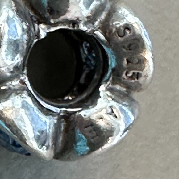 Authentic Pandora Charm - Silver & Blue Oval Lights Charm S925 ALE - EUC - Picture 4 of 9